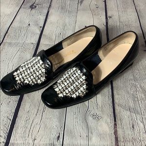 CORELLI | black & white woven loafer